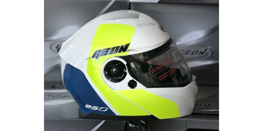 Мотошолом GEON 950 GLOSSY WHITE/BLUE/YELLOW S Мотошолом GEON 950 GLOSSY WHITE/BLUE/YELLOW S