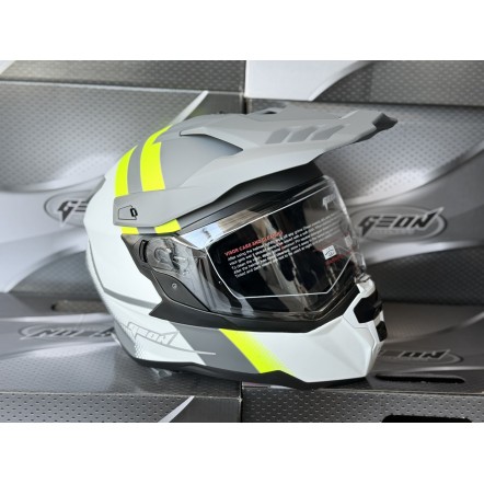 Мотошолом GEON 722 Dark Grey/White-Yellow Fluo L Мотошолом GEON 722 Dark Grey/White-Yellow Fluo L