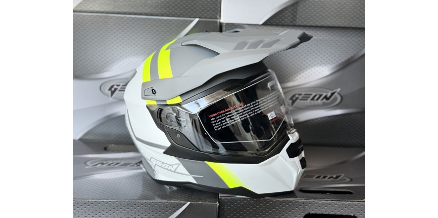 Мотошолом GEON 722 Dark Grey/White-Yellow Fluo L Мотошолом GEON 722 Dark Grey/White-Yellow Fluo L