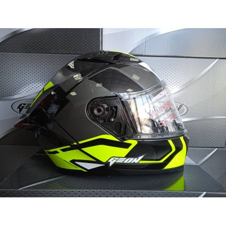 Мотошолом, шолом GEON 985 BLACK BRIGHT YELLOW/GREY - M Мотошолом, шолом GEON 985 BLACK BRIGHT YELLOW/GREY - M