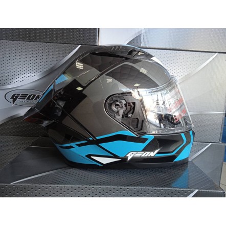 Мотошолом, шолом GEON 985 BLACK BRIGHT BLUE/GREY - XL Мотошолом, шолом GEON 985 BLACK BRIGHT BLUE/GREY - XL