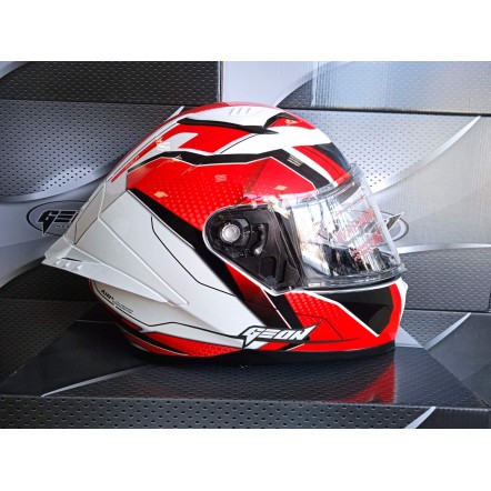 Мотошолом, шолом GEON 985 WHITE BLACK/RED - L Мотошолом, шолом GEON 985 WHITE BLACK/RED - L