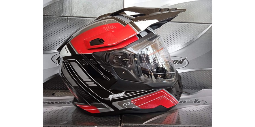 Мотошолом GEON 722 SHINY White/Red S
