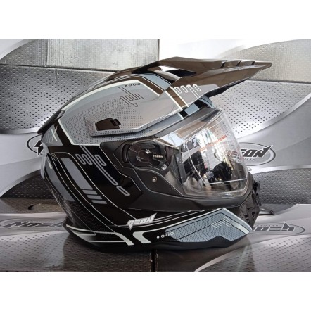 Мотошолом GEON 722 SHINY Black/Gray S Мотошолом GEON 722 SHINY Black/Gray S
