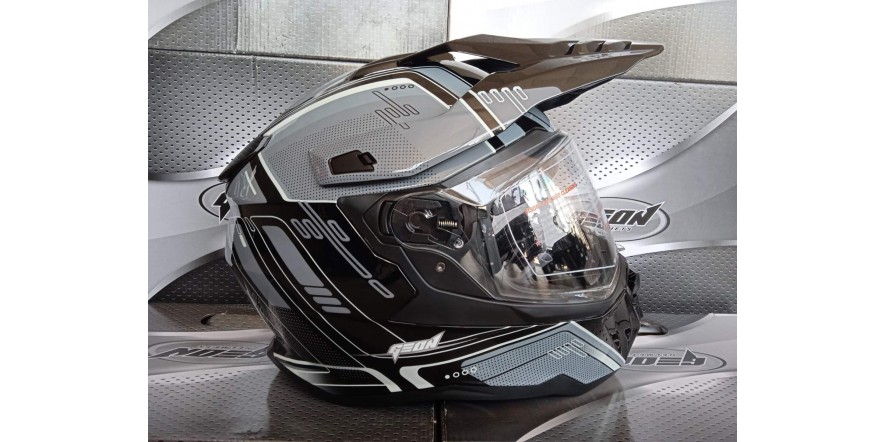 Мотошолом GEON 722 SHINY Black/Gray S Мотошолом GEON 722 SHINY Black/Gray S